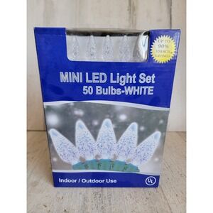 Mini LED light set 50 bulb NEW white indoor outdoor Xmas home decor